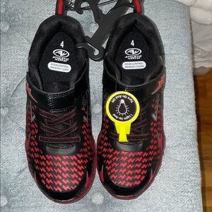 Athletic Works big boys’ size 4 sneakers, Velcro closures/light-up heel/side-NWT